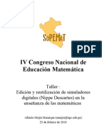 Taller IV Congreso Nacional de Educacion Matematica SOPEMAT 2010