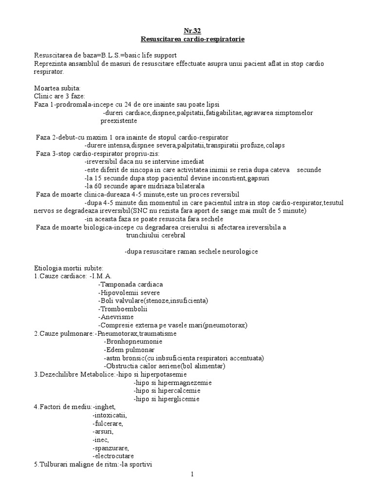 Resuscitarea Cardio Respiratorie