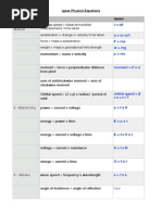 IGCSE Physics Equations