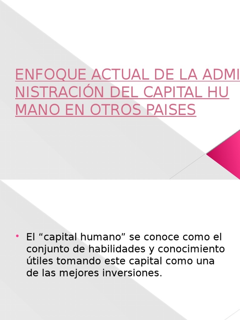 Enfoque Actual de La Administración Del Capital Humano | PDF | Capital