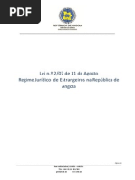Regime Juridico de Estrangeiros Na Republica de Angola