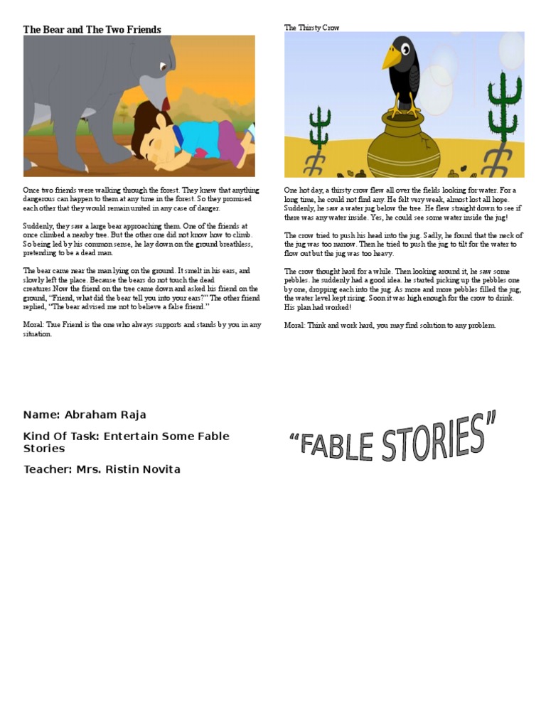 Contoh Fabel Bahasa Inggris