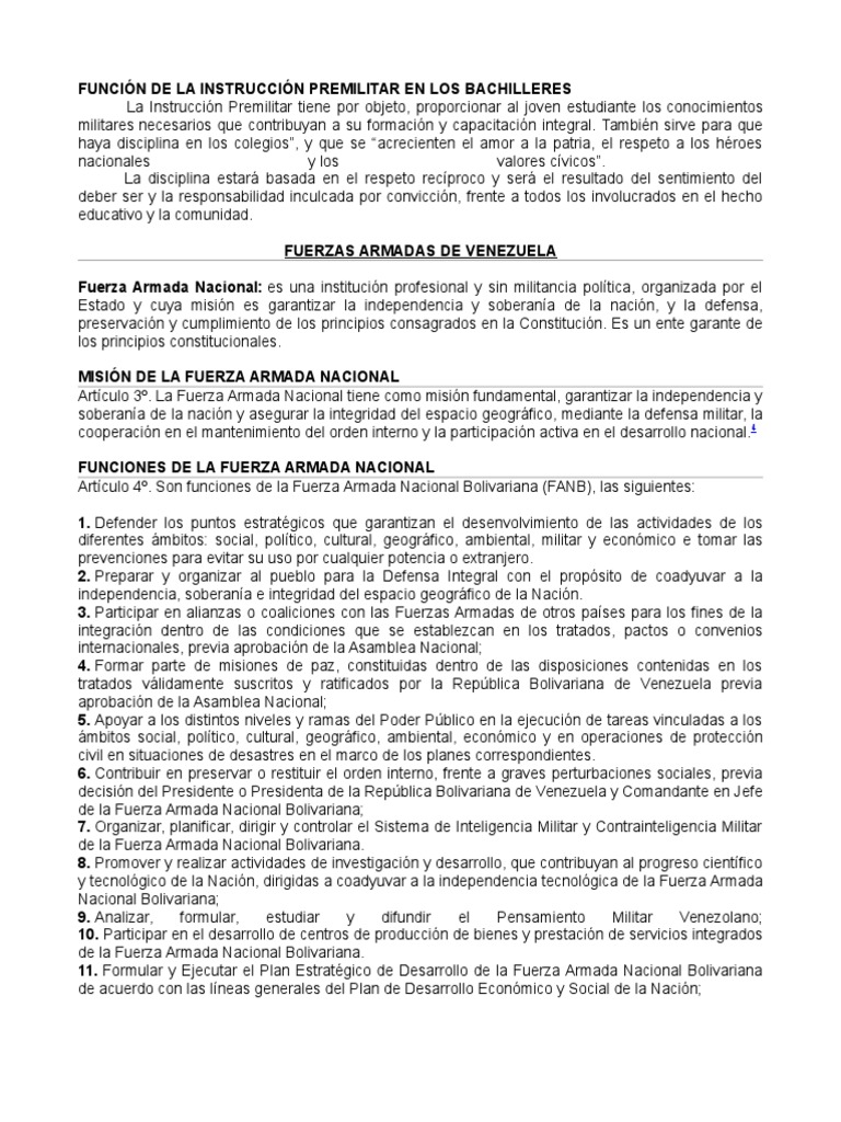 Importancia de la Instrucción Premilitar | PDF | Munición | Rifle