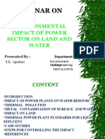 Environmental Impact of Power Sector On Land and Water