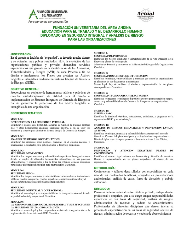 Diplomado en Seguridad Integral 2023 | PDF | Diseño | La seguridad