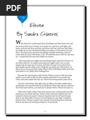 Eleven - Sandra Cisneros - Narrative Example
