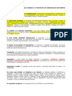 A Organização Do Espaço Urbano e o Processo de Urbanização em Tempos de Globalização