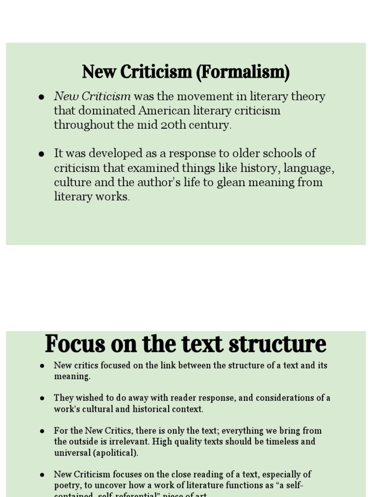 new criticism essay questions