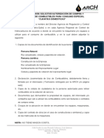 Requisitos para Solicitar Autorización de Compra y Transporte de Combustibles para Consumo Especial