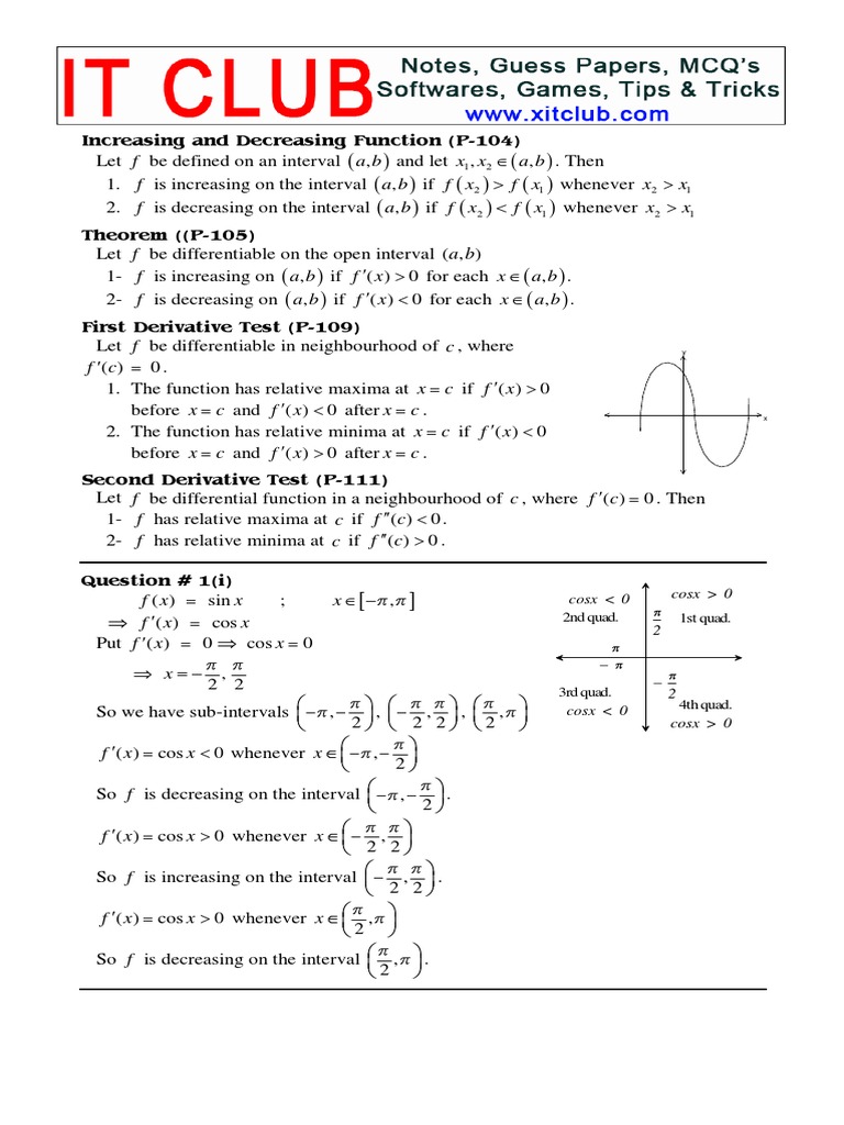 Ex 2 9 FSC Part2 PDF Rates Differential Calculus
