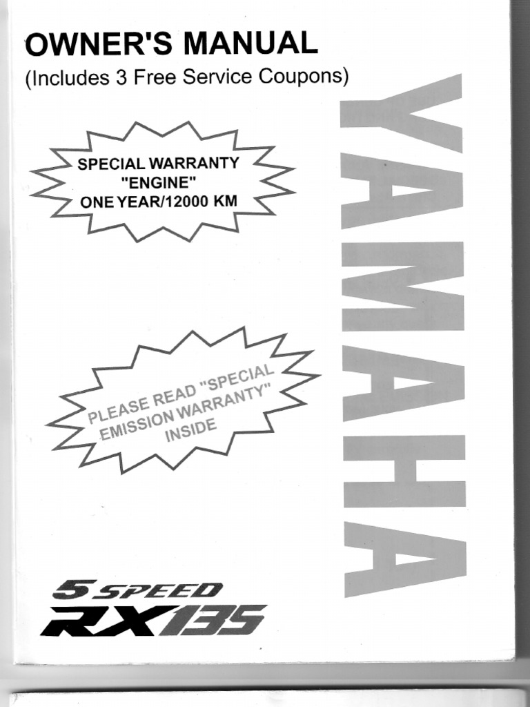 RX 135 5speed Manual | PDF, image size:768x1024