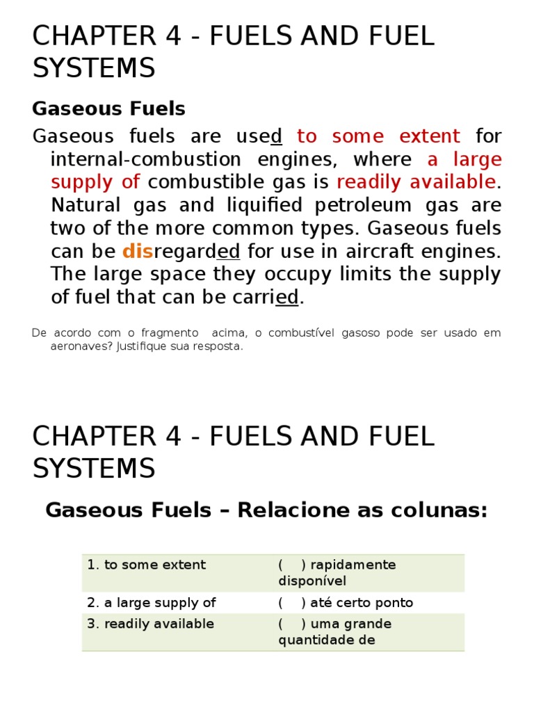 Chapter 4 Fuels and Fuel Systems PDF Fuels Internal Combustion