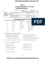 Topic 2 Inverse Trigonometric Functions: Schematic Diagram