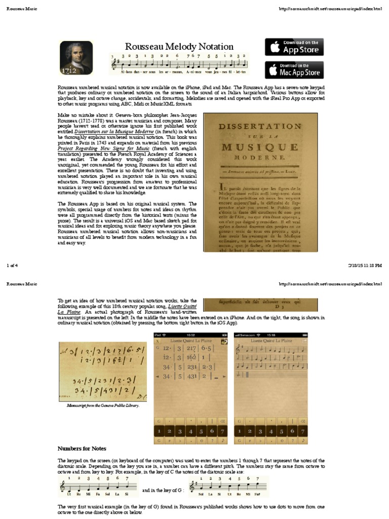 Rousseau Music PDF PDF Musical Notation Ios