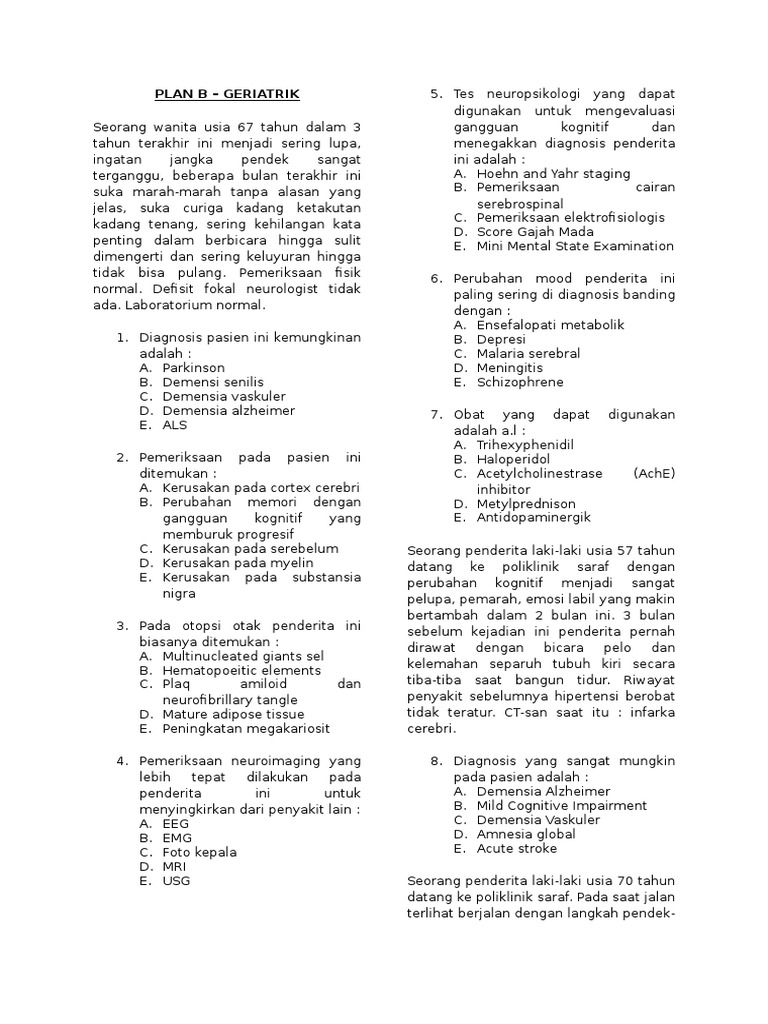 Contoh Soal Geriatrik