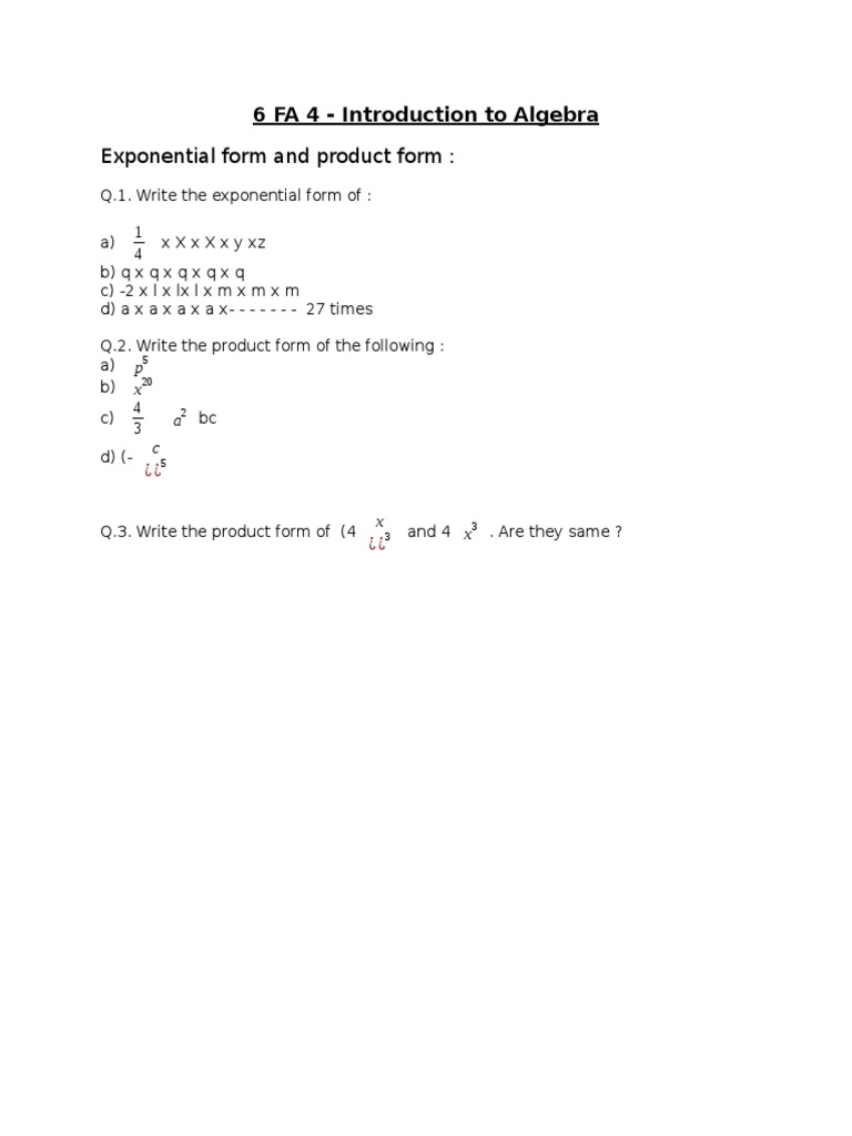 Algebra Basics for Students | PDF