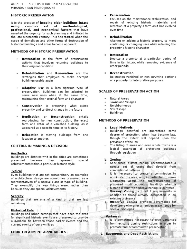 Historic Preservation - Hand Outs | PDF | Historic Preservation | Architect