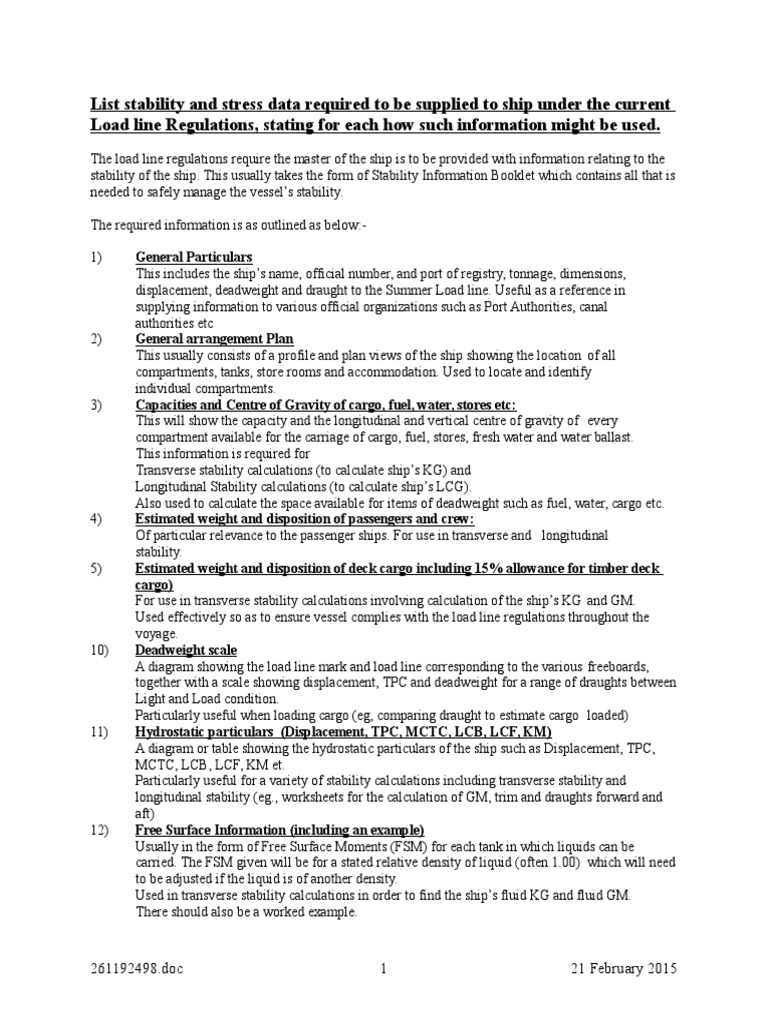 Stability Talkie Talkie | PDF | Shipbuilding | Naval Architecture