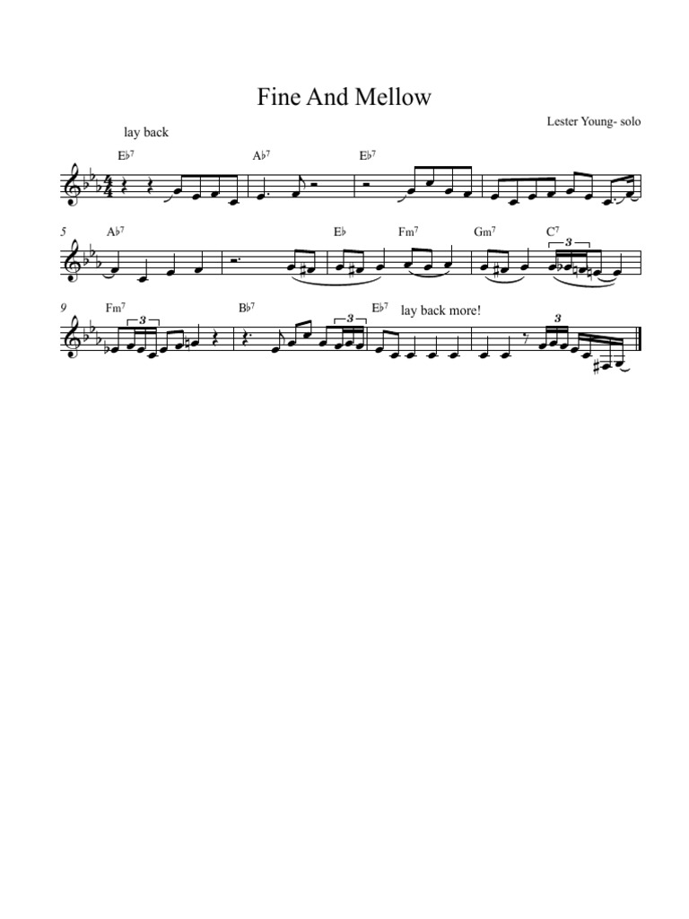 Fine and MellowPrez Full Score PDF