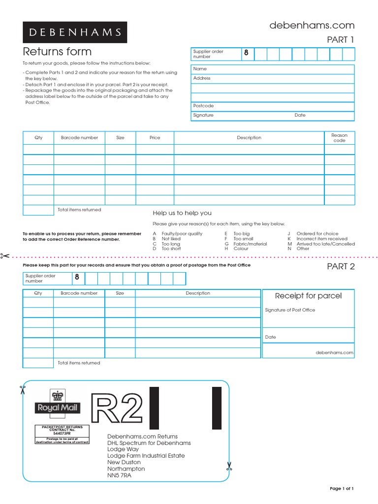 Debenhams Returns Label 4 Concessions Brand