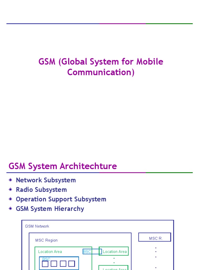 Overview of GSM Architecture and Functions | PDF | Radio Technology ...