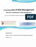Lecture 1 - RM Approach Impact of Risk on Organisations