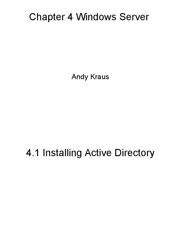 Active Directory Setup and Management Guide | PDF | Computers