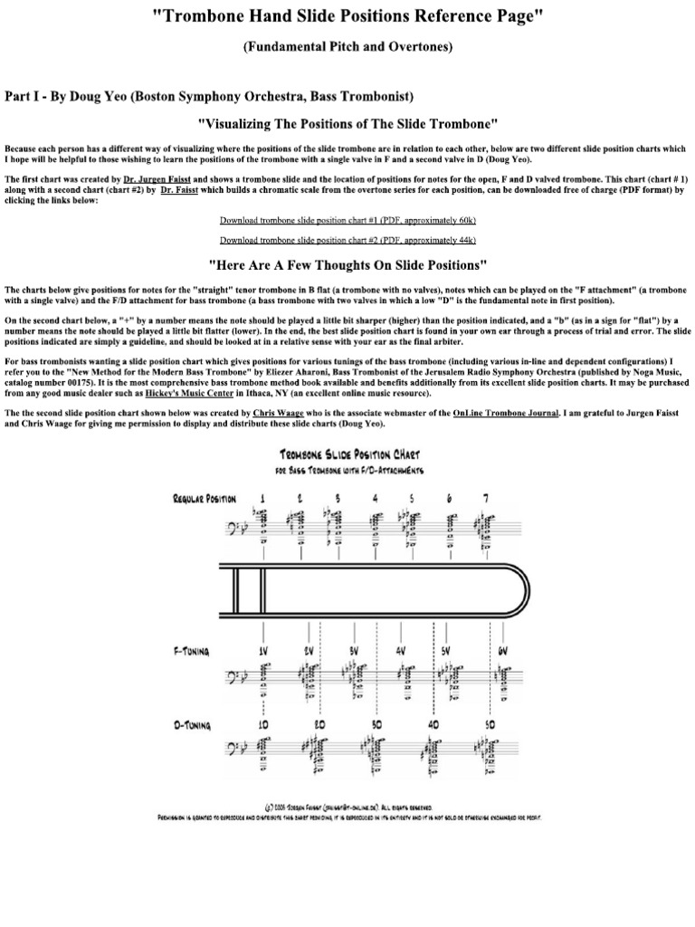 Trombone Slide Position PDF | PDF