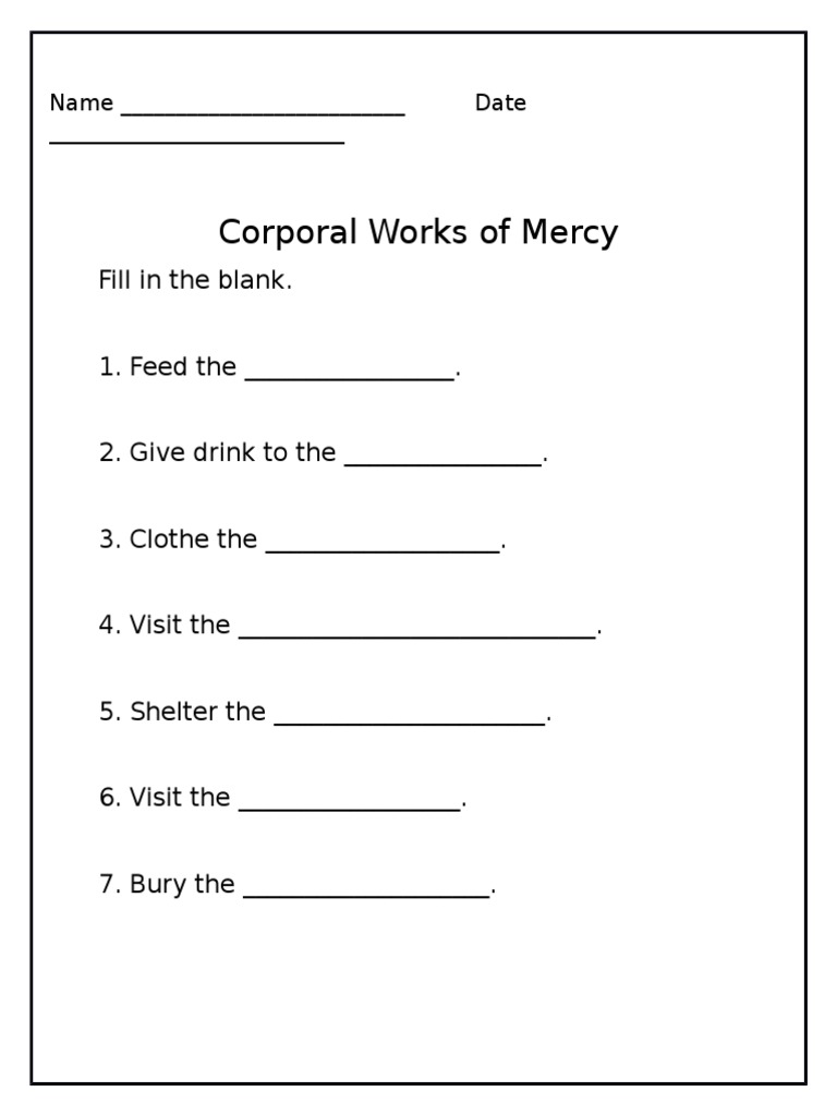 corporal-works-of-mercy-worksheet