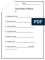 Corporal Works of Mercy Worksheet