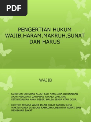 Pengertian Hukum Wajib Haram Makruh Sunat Dan Harus Pptx