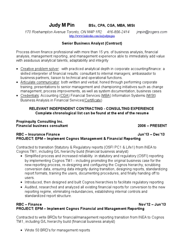 Senior Business Analyst Resume Overview | PDF | Business Process | Audit