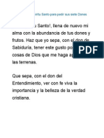 Oraciones Al Espíritu Santo para Pedir Sus Siete Dones