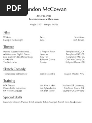 acting resume