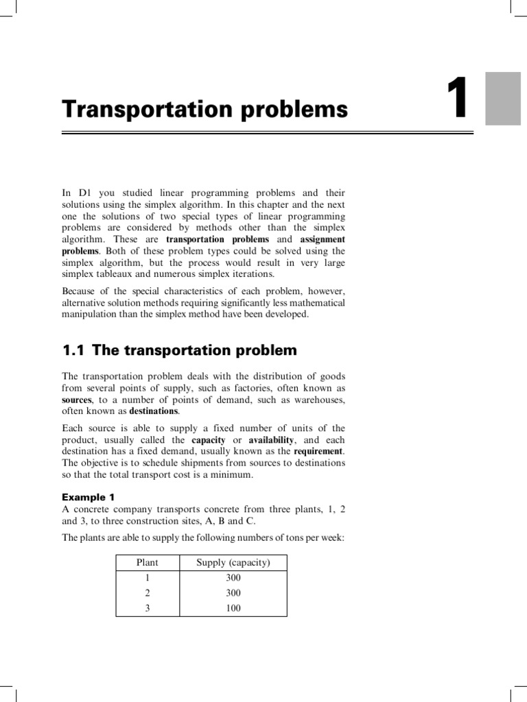Transportation Problem1 | Download Free PDF | Linear Programming ...