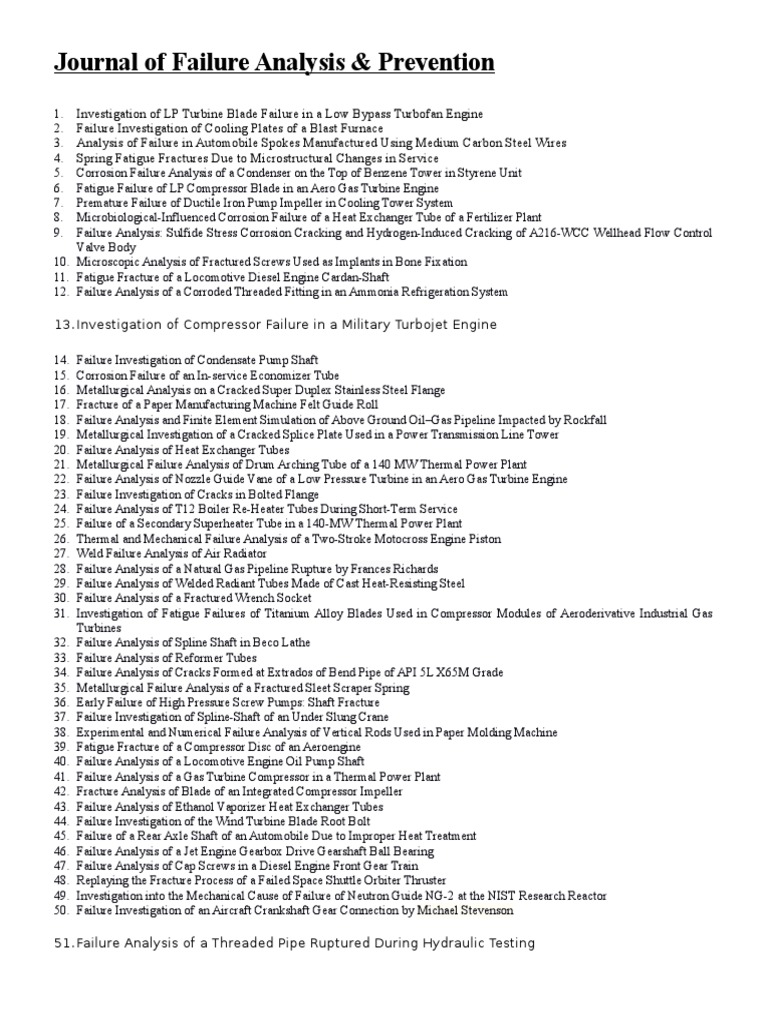 Journal of Failure Analysis Insights | PDF | Gas Turbine | Engines