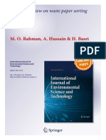 A Critical Review On Waste Paper Sorting Techniques: M. O. Rahman, A. Hussain & H. Basri