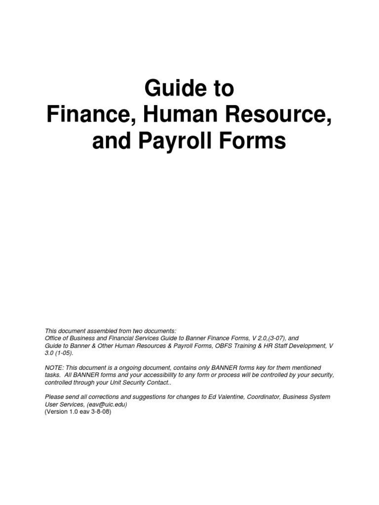Finance and HR Payroll Forms Guide | PDF | Accounts Payable | Debits ...