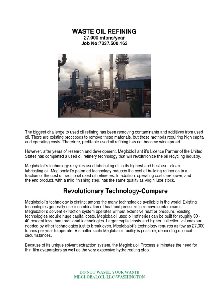 Revolutionizing Used Oil Refining An Overview of Meglobaloil's