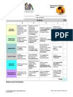 Persuasive Writing Rubric TLE