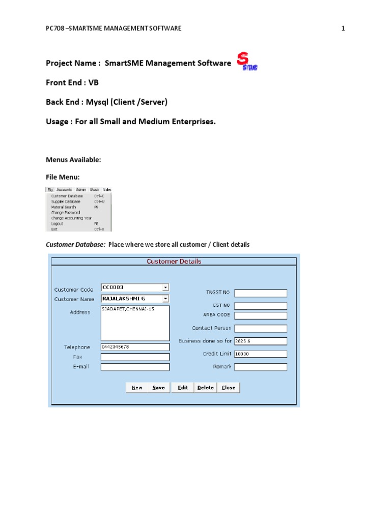 Smart SME Management Software | PDF
