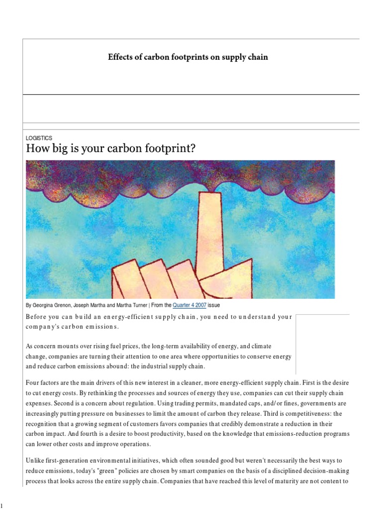 Effects of Carbon Footprints On Supply Chain | PDF | Emissions Trading ...