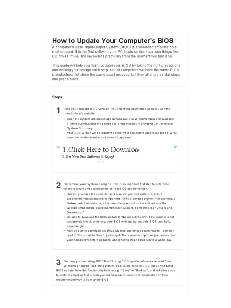 Bios Update Guide For Pc Users Pdf Bios Floppy Disk