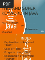 This and Super Keyword in Java