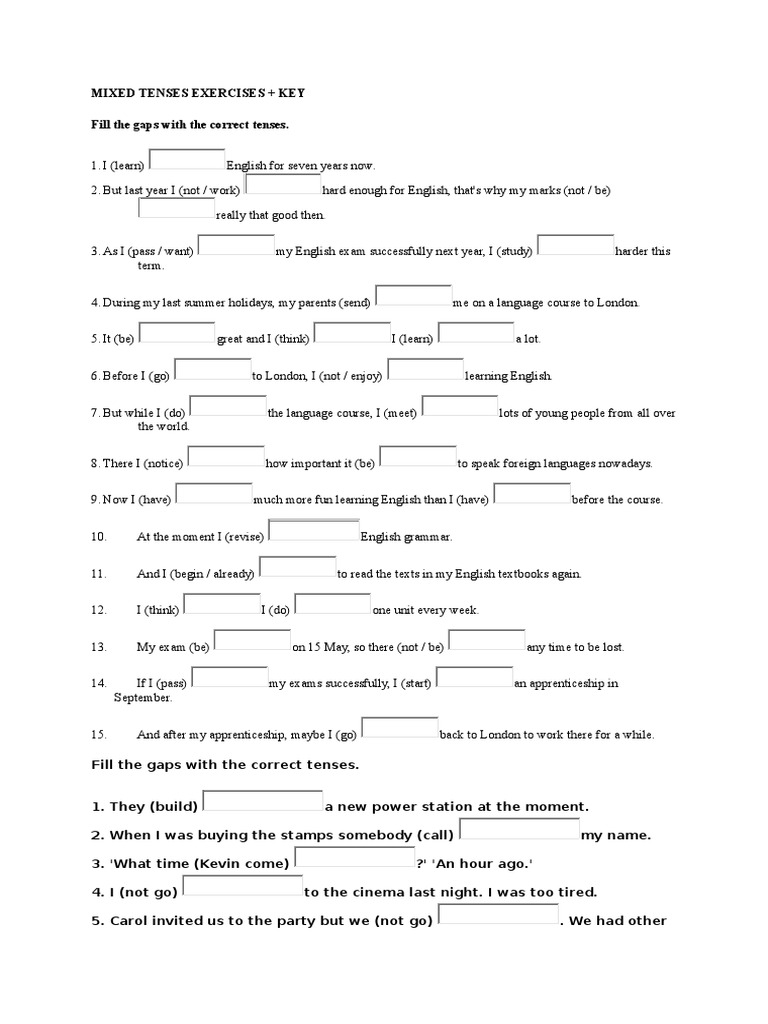 mixed-tenses-exercises-english-language-verb