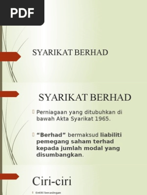 Syarikat Berhad Pdf