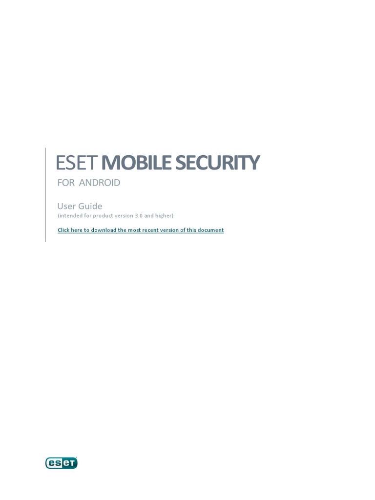 ESET Mobile Security User Guide | PDF | Phishing | Subscriber Identity ...