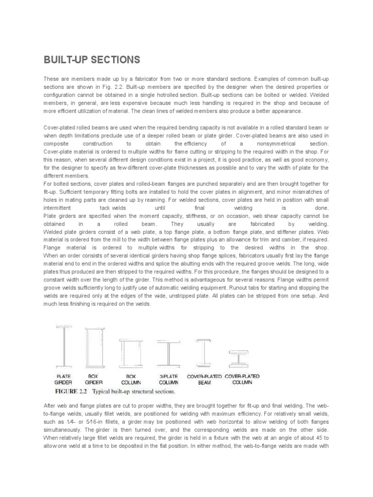 Built Up Sections | PDF | Structural Steel | Metal Fabrication