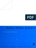 Nick Hewlett Badiou, Balibar, Ranciere_ Re-thinking Emancipation 2007