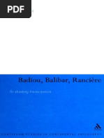 Nick Hewlett Badiou, Balibar, Ranciere_ Re-thinking Emancipation 2007